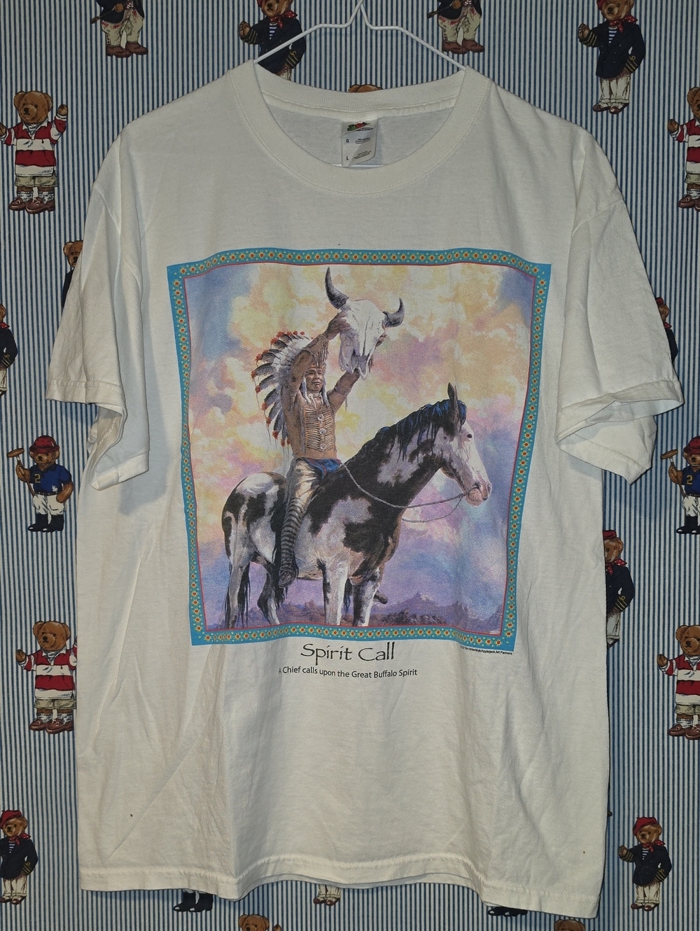 "Spirit Call" by Tom Antonishak 2010 Native American T Shirt Large